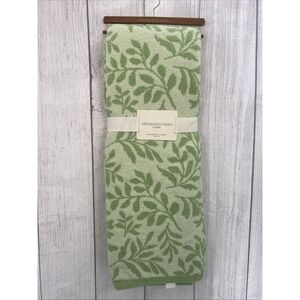 Magaschoni Throw Blanket 50x70 Light Green Floral Botanical Leaves Plush Soft